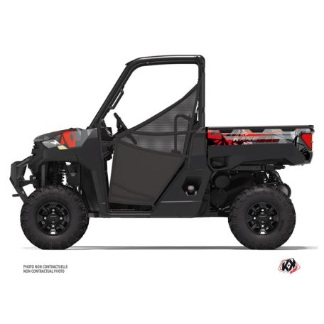 Karosszéria védő dekor matrica készlet  SSV POLARIS Evil Szürke/Piros Széria