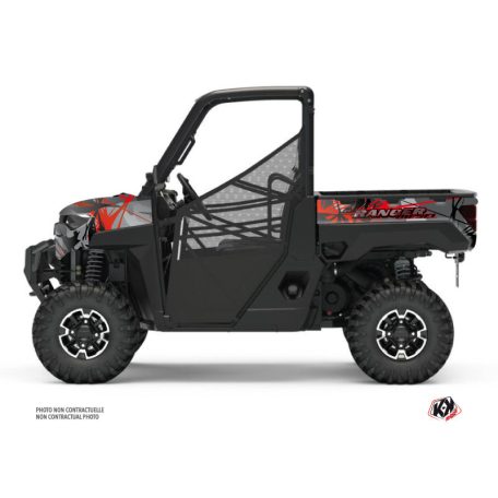 Karosszéria védő dekor matrica készlet  SSV POLARIS Evil Szürke/Piros Széria