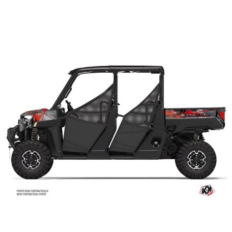 Karosszéria védő dekor matrica készlet  SSV POLARIS Evil Szürke/Piros Széria
