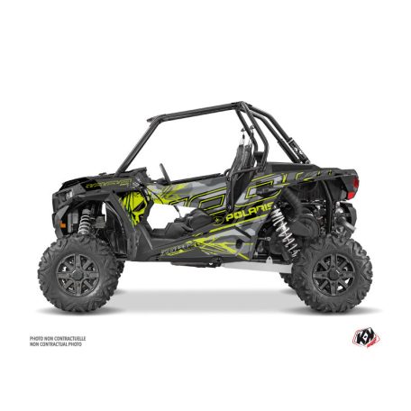 Karosszéria védő dekor matrica készlet  SSV POLARIS Evil Szürke/Zöld Széria