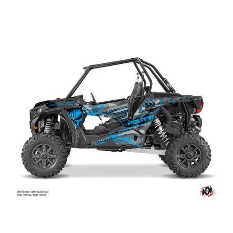 Karosszéria védő dekor matrica készlet  SSV POLARIS Evil Szürke/Kék Széria