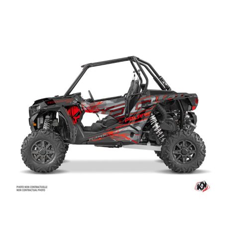 Karosszéria védő dekor matrica készlet  SSV POLARIS Evil Szürke/Piros Széria