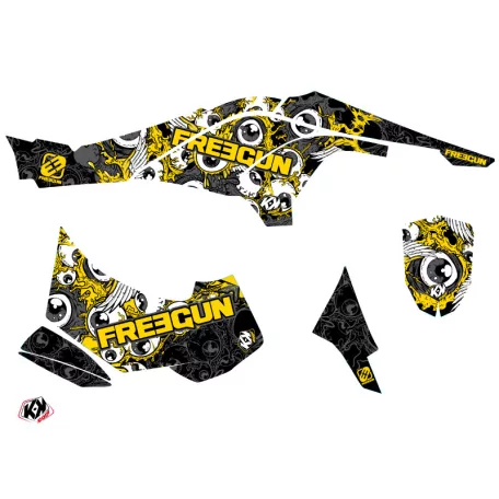 Karosszéria védő dekor matrica készlet Quad CAN-AM Freegun eyed Sárga Széria