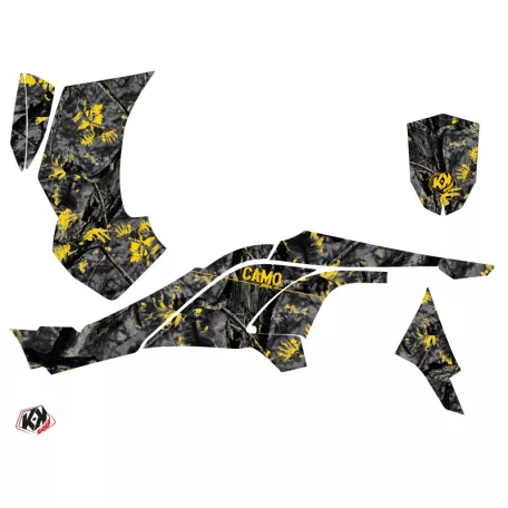 Karosszéria védő dekor matrica készlet Quad CAN-AM Camo Fekete/Sárga Széria