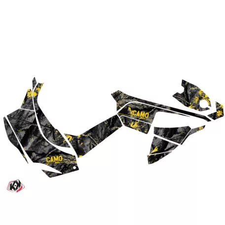 Karosszéria védő dekor matrica készlet Quad CAN-AM Camo Fekete/Sárga Széria