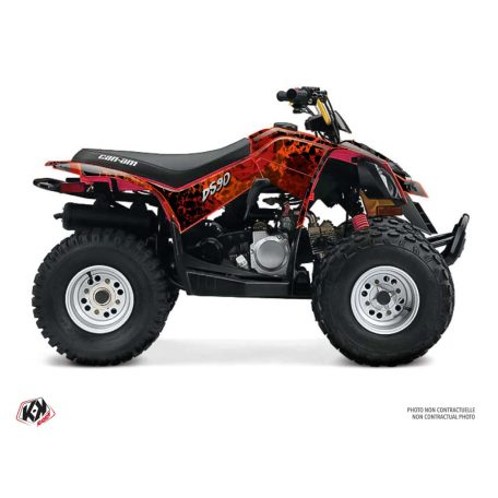 Karosszéria védő dekor matrica készlet Quad CAN-AM Leaf Piros Széria