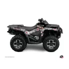 Karosszéria védő dekor matrica készlet Quad CAN-AM Freegun eyed Szürke/Piros Széria
