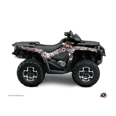 Karosszéria védő dekor matrica készlet Quad CAN-AM Freegun eyed Szürke/Piros Széria