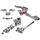 Karosszéria védő dekor matrica készlet Quad CAN-AM Freegun eyed Szürke/Piros Széria