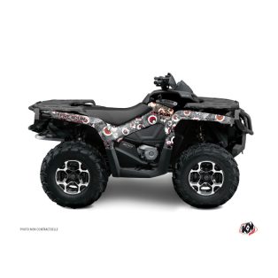  Karosszéria védő dekor matrica készlet Quad CAN-AM Freegun eyed Szürke/Piros Széria
