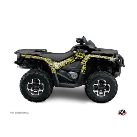 Karosszéria védő dekor matrica készlet Quad CAN-AM Predator Fekete/Szürke/Sárga Széria