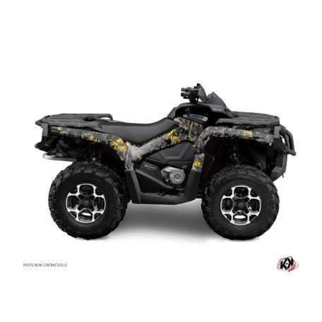 Karosszéria védő dekor matrica készlet Quad CAN-AM Camo Fekete/Sárga Széria