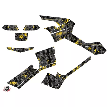 Karosszéria védő dekor matrica készlet Quad CAN-AM Camo Fekete/Sárga Széria