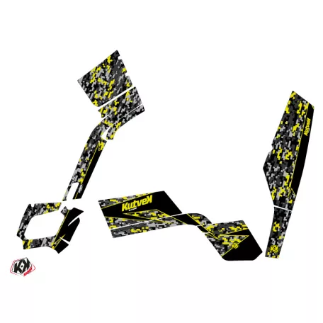 Karosszéria védő dekor matrica készlet Quad CAN-AM Predator Fekete/Szürke/Sárga Széria