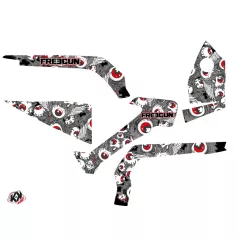   Karosszéria védő dekor matrica készlet Quad CAN-AM Freegun eyed Szürke/Piros Széria