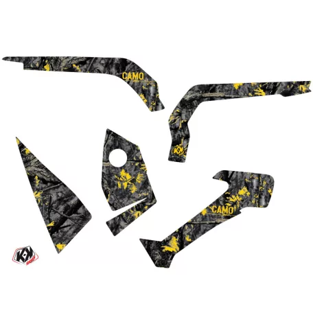 Karosszéria védő dekor matrica készlet Quad CAN-AM Camo Fekete/Sárga Széria