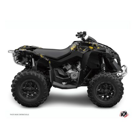 Karosszéria védő dekor matrica készlet Quad CAN-AM Camo Fekete/Sárga Széria