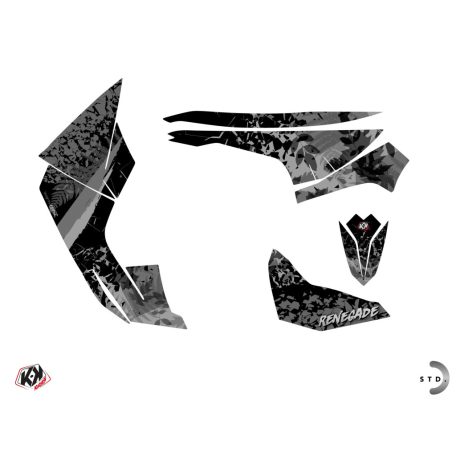 Karosszéria védő dekor matrica készlet Quad CAN-AM Leaf Szürke Széria