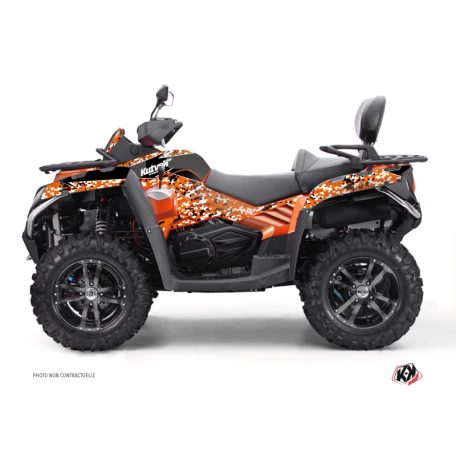 Karosszéria védő dekor matrica készlet Quad CF MOTO Predator Fekete/Narancs Széria
