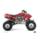 Karosszéria védő dekor matrica készlet Quad HONDA Predator Fekete/Piros Széria