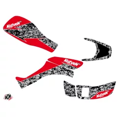   Karosszéria védő dekor matrica készlet Quad HONDA Predator Fekete/Piros Széria