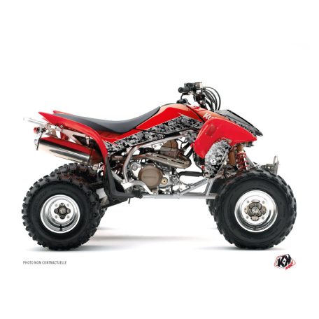 Karosszéria védő dekor matrica készlet Quad HONDA Predator Fekete/Piros Széria