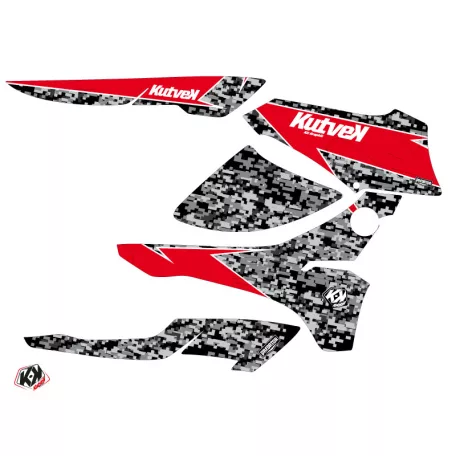 Karosszéria védő dekor matrica készlet Quad HONDA Predator Fekete/Piros Széria