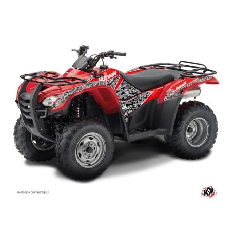 Karosszéria védő dekor matrica készlet Quad HONDA Predator Fekete/Piros Széria