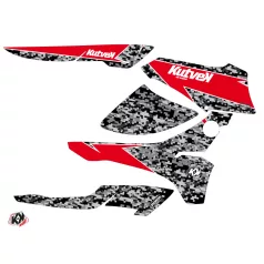   Karosszéria védő dekor matrica készlet Quad HONDA Predator Fekete/Piros Széria