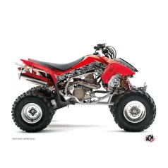   Karosszéria védő dekor matrica készlet Quad HONDA Predator Fekete/Piros Széria