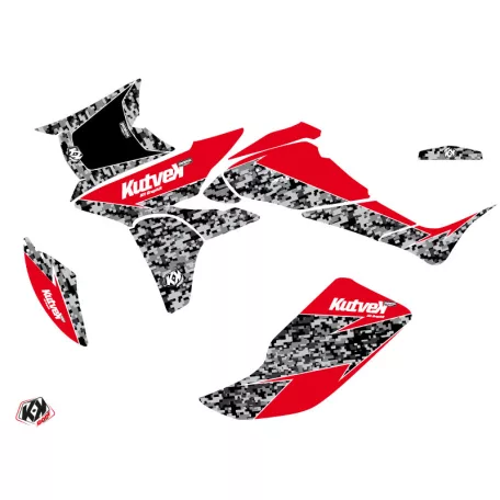Karosszéria védő dekor matrica készlet Quad HONDA Predator Fekete/Piros Széria
