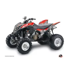   Karosszéria védő dekor matrica készlet Quad HONDA Predator Fekete/Piros Széria