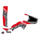 Karosszéria védő dekor matrica készlet Quad HONDA Predator Fekete/Piros Széria
