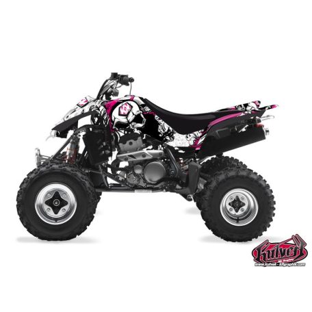 Karosszéria védő dekor matrica készlet Quad KAWASAKI Trash Fekete/Rózsaszín Széria