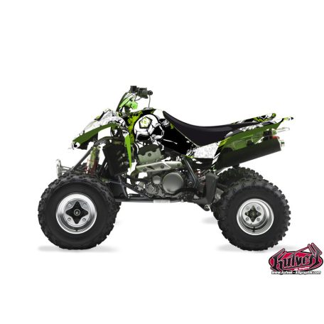 Karosszéria védő dekor matrica készlet Quad KAWASAKI Trash Fekete/Zöld Széria