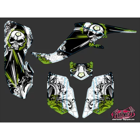 Karosszéria védő dekor matrica készlet Quad KAWASAKI Trash Fekete/Zöld Széria