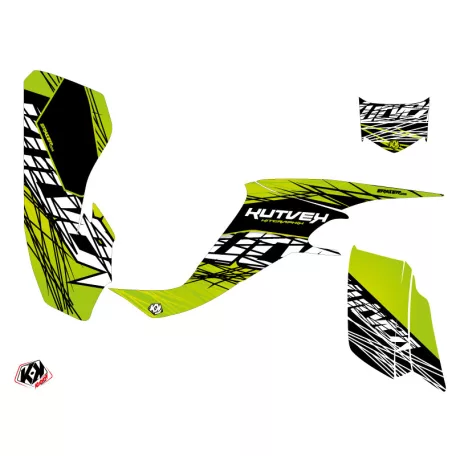 Karosszéria védő dekor matrica készlet Quad KAWASAKI Eraser Zöld/Fekete Széria
