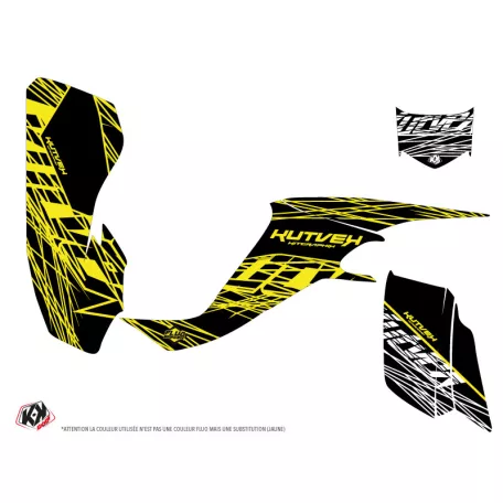 Karosszéria védő dekor matrica készlet Quad KAWASAKI Eraser fluo Sárga Széria