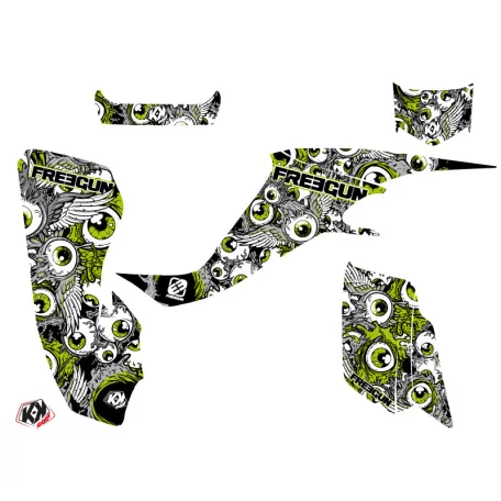 Karosszéria védő dekor matrica készlet Quad KAWASAKI Freegun eyed Zöld Széria
