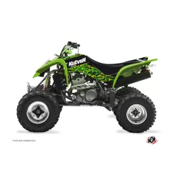   Karosszéria védő dekor matrica készlet Quad KAWASAKI Predator Fekete/Zöld Széria