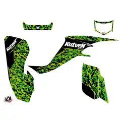   Karosszéria védő dekor matrica készlet Quad KAWASAKI Predator Fekete/Zöld Széria