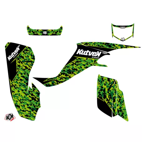 Karosszéria védő dekor matrica készlet Quad KAWASAKI Predator Fekete/Zöld Széria