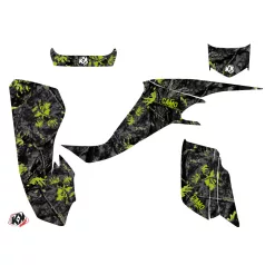   Karosszéria védő dekor matrica készlet Quad KAWASAKI Camo Fekete/Zöld Széria