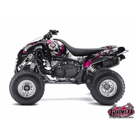 Karosszéria védő dekor matrica készlet Quad KAWASAKI Trash Fekete/Rózsaszín Széria