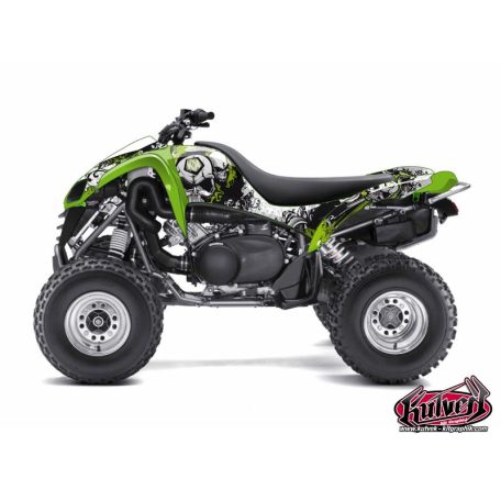 Karosszéria védő dekor matrica készlet Quad KAWASAKI Trash Fekete/Zöld Széria