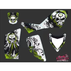   Karosszéria védő dekor matrica készlet Quad KAWASAKI Trash Fekete/Zöld Széria