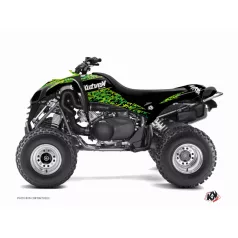   Karosszéria védő dekor matrica készlet Quad KAWASAKI Predator Fekete/Zöld Széria
