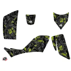   Karosszéria védő dekor matrica készlet Quad KAWASAKI Camo Fekete/Zöld Széria