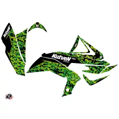   Karosszéria védő dekor matrica készlet Quad KAWASAKI Predator Fekete/Zöld Széria