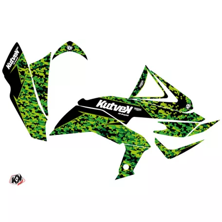 Karosszéria védő dekor matrica készlet Quad KAWASAKI Predator Fekete/Zöld Széria